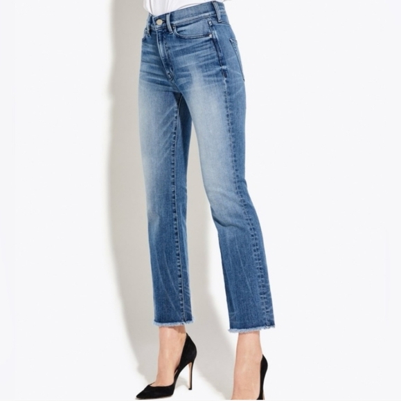 AYR The Bomb Pop High-Rise Cropped Flare Jeans Raw Hem Denim Size 27 - Picture 3 of 16